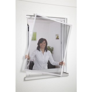 Basic - Fliegengitterfenster Bausatz aus Aluminium 80 x 100 cm weiß