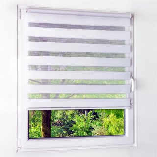 Duo-Rollo - Sonnenschutz & Sichtschutz als Duo Rollo - Ohne Bohren - 60 cm x 150 cm weiß