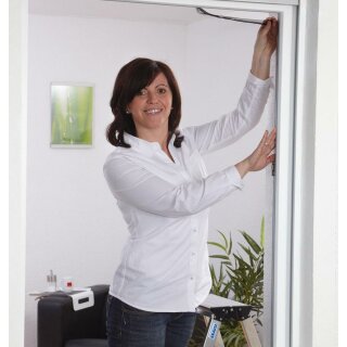 Polyester Fliegengitter XL für bodentiefe Fenster und französiche Balkone - 130  x 220 cm schwarz