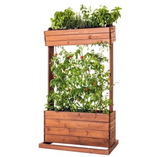 Hochbeet mit Rankseilen CUBE 2 - Gemüsebeet Kräuterbeet - Beet für Terrasse Balkon & Garten