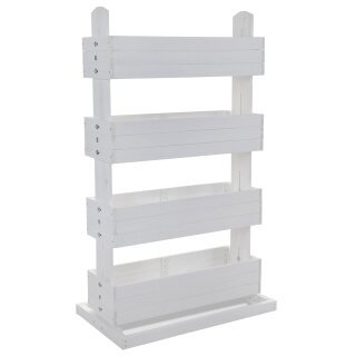 Hochbeet mit 4 Etagen CUBE 4 - Gemüsebeet Kräuterbeet - Beet für Terrasse Balkon & Garten (Weiß)