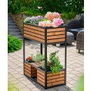 Hochbeet CUBE COMPACT Metall & Holz - 2 Etagen...