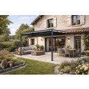 Wandpergola AURIS – Sonnenschutz mit Wandmontage für Terrasse, 3 x 3 m Anthrazit